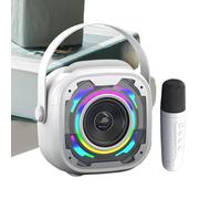 Portable Speaker Microphone, Handheld Singing Device, Rgb Lights1200mah Rechargeable, Music Amplifier for Home, Party, Performance, Black, White, Pinky, Yellow