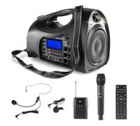 Portable speaker - Vonyx ST016 draagbare speaker met Bluetooth, mp3 speler en 2 draadloze microfoons - 130W