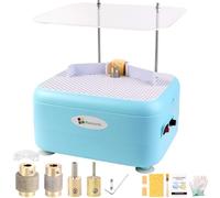 Portable Stained Glass Grinder Machine, Glass & Ceramic Grinding Tool Kit For DIY Craft，Mini Glass Grinder Machine (Blue)