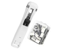 Portable Stapleless Binder - Handheld Document Fastener | Reusable Binding Clamp for Desk Organization, Manual Sheet Attacchi with Compact Dispenser, No Filing for Reports Receipts Contracted