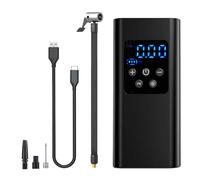 Portable Tire Inflator - Cordless Air Pump with Digital Display | 16.2 x 8 x 4.7 Cm ABS Cordless Design Digital Pressure Display Automatic Stop Accurate Inflation Includes Multiple Nozzles