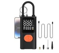 Portable Tire Inflator, Smart Air Pump, Digital Pressure Gauge, Rechargeable Design, Built-In Light, Compact Body, Quick Inflation, Easy Motorcycle, Truck, Travel, Camping, Bike