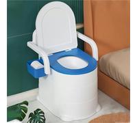 Portable Toilet for Adults, Bedside Commode with Handles, 2 Inner Buckets & Tissue Box, for Elderly, Pregnant Women, Camping, Travel