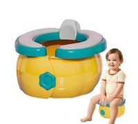 Portable Toilet Seat, Cute Pumpkin-Shaped Lightweight Potty, Foldable Non-Slip Training Chair, Travel-Friendly Baby Supply (11.02x9.45x6.5 inches), for Kids Ages 2-6, Home Use