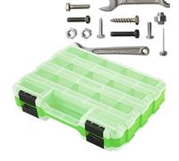 Portable Tool Box Organizer - 34 Compartments | Double-sided Hardware Container With Transparent Lid, Ideal For Nails, Bolts, Nuts, Sockets, Small Parts, Electronics, Beads, Crafts, And Workshop