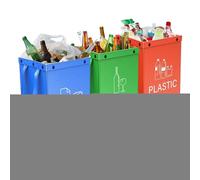 Portable Trash Can, Reusable Garbage Cans, 40ml Container Set of 3, Compact Waste Bin with Reusable Bags, Space-Saving and Lightweight Design, for Under Cabinet, Dormitory, Laundry, Home, Closet