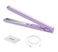 Portable Travel Hair Straightener, Cordless Curling Iron, USB Charging 2-in-1 Curling Wand & Flat Iron, Compact Hair Styling Tool for Women and Girls, Ideal for Travel and Home Use 17x2.2x2.2 cm