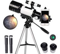 Portable Travel Telescope,With Smartphone Adapter/Tripod,70mm Aperture 300mm Mount Astronomical Refracting Telescope for Outdoor/Travel WOWCSXWC