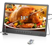portable tv, mini TV LCD da 18 pollici con sintonizzatore DVB/T2, TV da 12 V, HD