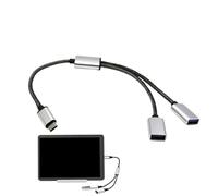 Portable USB Splitter, Data Charger Cord, 12.99in Adapter Expander, Port Docking Station, Compact Port Extender Design for Camera, Keyboard, Laptop, Pc Use