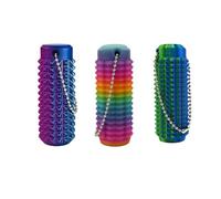 Portable Vibrant Colors Stim Tool for Adults, Spiky Grippy Stim Keychain, Pocket Mini 3D Printed Venting Key, Sensory Motor Aids And Fidget Stim Tools, Novelty Gifts for Focus, Stress Relief(3pcs)