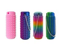 Portable Vibrant Colors Stim Tool for Adults, Spiky Grippy Stim Keychain, Pocket Mini 3D Printed Venting Key, Sensory Motor Aids And Fidget Stim Tools, Novelty Gifts for Focus, Stress Relief(4pcs)