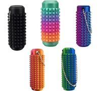 Portable Vibrant Colors Stim Tool for Adults, Spiky Grippy Stim Keychain, Pocket Mini 3D Printed Venting Key, Sensory Motor Aids And Fidget Stim Tools, Novelty Gifts for Focus, Stress Relief(5pcs)