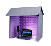 Portable Vocal Booth for Recording, Isolation Shield Room, Desktop Soundproof Cover for Music Studio Podcasts Decreasing Noise Home, Self-Made Sound Booth Box(Purple,31.49IN)