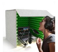 Portable Vocal Booth for Recording, Isolation Shield Room, Desktop Soundproof Cover for Music Studio Podcasts Decreasing Noise Home, Self-Made Sound Booth Box(Green,23.62IN)