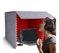 Portable Vocal Booth for Recording, Isolation Shield Room, Desktop Soundproof Cover for Music Studio Podcasts Decreasing Noise Home, Self-Made Sound Booth Box(Red,31.49IN)
