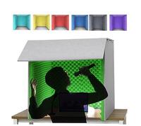Portable Vocal Booth for Recording, Microphone Isolation Shield, Microphone Absorbent Foam Booth Cube, Desktop Soundproof Cover, Suitable for Studio, Blog, Vocal Use