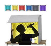 Portable Vocal Booth for Recording, Microphone Isolation Shield, Microphone Absorbent Foam Booth Cube, Desktop Soundproof Cover, Suitable for Studio, Blog, Vocal Use