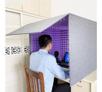 Portable Vocal Booth Sound Booth Recording Equipment, Desktop Soundproof Cover, Microphone Foam Booth Cube, Microphone Isolation Shield, Vocal Absorbing Shield, for Music Studio Bedroom Home