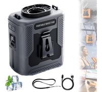Portable Waist Fan - 2025 New Rechargeable Wearable Cooler with Flashlight,Chubbycool 6000mah Portable Fans Belt with 5 Speeds Hands-Free for Jobsite, Travel & Camping (Gray)