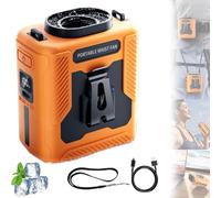 Portable Waist Fan - 2025 New Rechargeable Wearable Cooler with Flashlight,Chubbycool 6000mah Portable Fans Belt with 5 Speeds Hands-Free for Jobsite, Travel & Camping (Yellow)