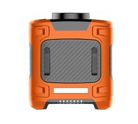Portable Waist Fan, Rechargeable Clip-On Fan with LED Light, 5000mAh Battery Capacity, Quiet High-Speed Airflow, Ideal for Shirt, Traveling, Fitness, Gardening, Work, Orange/Green