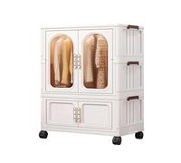Portable Wardrobe with Doors - Heavy-Duty Rolling Clothes Rack Easy Assembly - Ideal Closet for Bedrooms & Apartments (C 77x48x122cm)