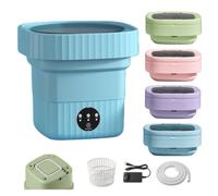 Portable Washing Machine, 11L Foldable Mini Washer with Spin Basket，Blue：8.5L