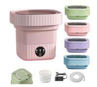 Portable Washing Machine, 11L Foldable Mini Washer with Spin Basket，Pink：8.5L