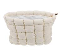 Portable White Down Makeup Bag Travel Cosmetic Organizer Lightweight