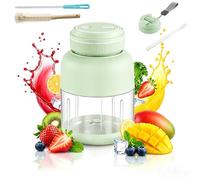 Portable Wireless Juicer Cup, 28/45 Oz Large Capacity Portable Blender for Shakes and Smoothies, 38-Blade Personal Juicer Bottles, USB Rechargeable Dual Lid Travel Cup (Green,1300ML)
