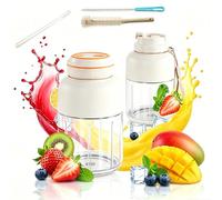 Portable Wireless Juicer Cup, 28/45 Oz Large Capacity Portable Blender for Shakes and Smoothies, 38-Blade Personal Juicer Bottles, USB Rechargeable Dual Lid Travel Cup (2 cup+2 lid-W,800ML)
