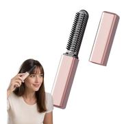Portable Wireless Mini Hair Styling Comb for Bangs, Cordless Heated Comb (Rose Gold)