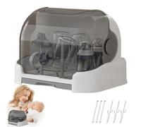 portablettiera per baby bittlio con copertura Organizzatore portatile a prova di polvere vassoio rimovibile per accessori per bottiglie grigio