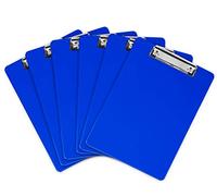 Portablocchi in Plastica con Pinza |Tavolette con Clip Portamoduli, Blocco, Appunti, Documenti, Blu, Resistenti per 100 Fogli A4, Dimensioni 31,8 x 22,9 cm | Cofezione da 6 Pezzi