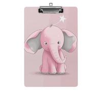 Portablocco a forma di elefante, in acrilico, grazioso, alla moda, decorativo, 31,8 x 21,6 cm, formato A4, clip in acrilico per aule, insegnanti, forniture per ufficio