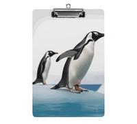 Portablocco a forma di pinguino, in acrilico, grazioso, alla moda, decorativo, 31,8 x 21,6 cm, formato A4, clip in acrilico per aule, insegnanti, forniture per ufficio