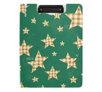 Portablocco a scacchi con stelle verdi A4 portablocco orizzontale e verticale doppie clip per ufficio con copertina