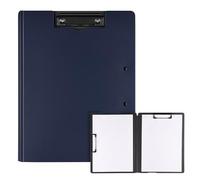 Portablocco A4, Cartellina Portadocumenti con Doppia Clip Portablocchi In Plastica Con Pinza Portadocumenti Leggeri Per Scuola Industria Ufficio Colore Blu