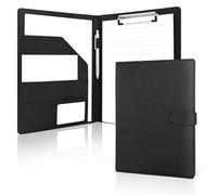 Portablocco A4 con Blocco Note, Portadocumenti A4 con Clip - Cartella con Chiusura Magnetica, Document Organizer Tasche e Penna - per Ufficio, Scuola, Riunioni - Nero, Professionale