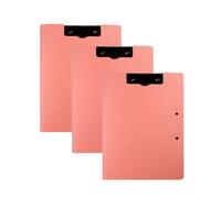 Portablocco A4 doppia clip,Per studio e ufficio Portablocco 3 in 1, Gestione dei file portatile(3 pzzi) (Rosa)