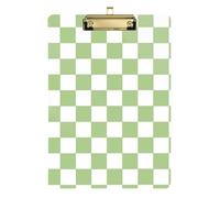Portablocco A4 verde e bianco a quadri americani con retro impermeabile per il primo anno insegnante deve avere oro 22,9 x 30,5 cm