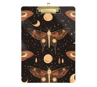 Portablocco Boho Butterfly Moon A4 per raccoglitori da scrivania appunti lavagna rigida per allenatori medici aule dimensioni 23,5 x 30,5 cm