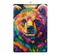 Portablocco colorato Mysterious Bear A4 clinico per infermieristica Appunti da appendere trasparente per classe di quinta elementare, essenziale per insegnanti, dimensioni 9 x 12