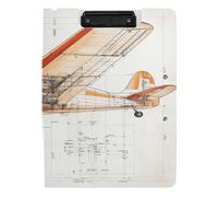Portablocco con cartella A4 Appunti con Padfolio Due clip in metallo portapenne infermieristica Clip Board con coperchio Aeroplano Una strada cosparsa di fiori funghi