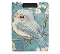 Portablocco con cartella A4 Appunti Raccoglitore Doppia Clip Portapenne Nursing Clip Board con coperchio Carino Tufted Cincia Uccelli Un Fiume