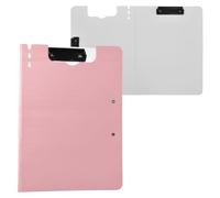 Portablocco con cartella rosa chiaro A4 Appunti Padfolio Doppia clip in metallo portapenne infermieristica Clip Board con copertina rigida