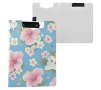 Portablocco con cartella rosa ibisco azzurro A4 Appunti Folio raccoglitore doppia clip portapenne infermieristica clip Board con coperchio