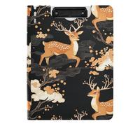 Portablocco con cartella Ukiyo-e Style Dreamy Deer A4 Appunti Padfolio Doppia clip in metallo portapenne infermieristica Clip Board con coperchio