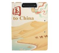Portablocco con cartella Welcome to China Scenery Culture A4 Appunti con Padfolio Due clip in metallo portapenne infermieristica Clip Board con coperchio